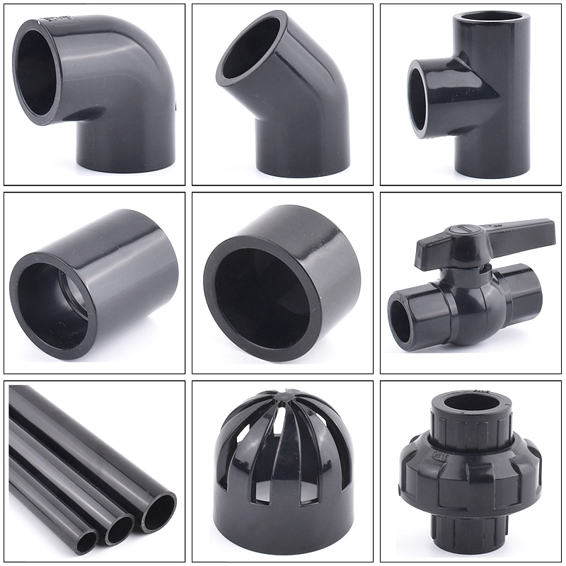 Aquarium Fish Black - 20-50mm Black UPVC Pipe Connector Aquarium