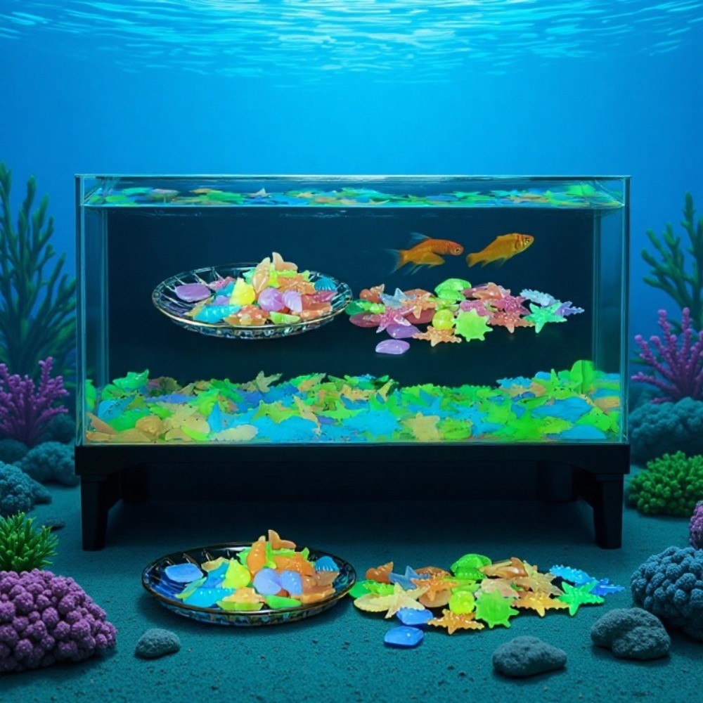 Aquarium Fish Real - Glowing Luminous Ocean Stones Fluorescent Conch