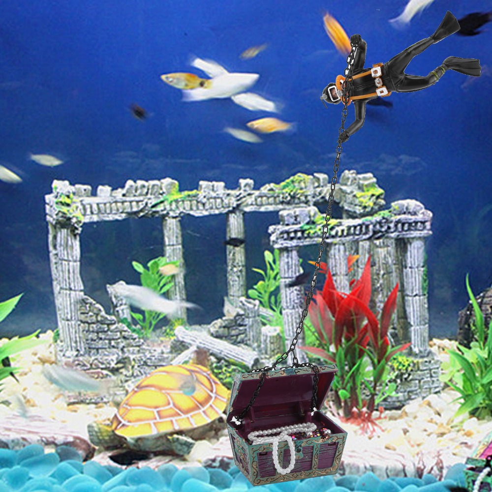 Resin Aquarium Ornament Live-A - огляд і ціна Aquarium Fish Black